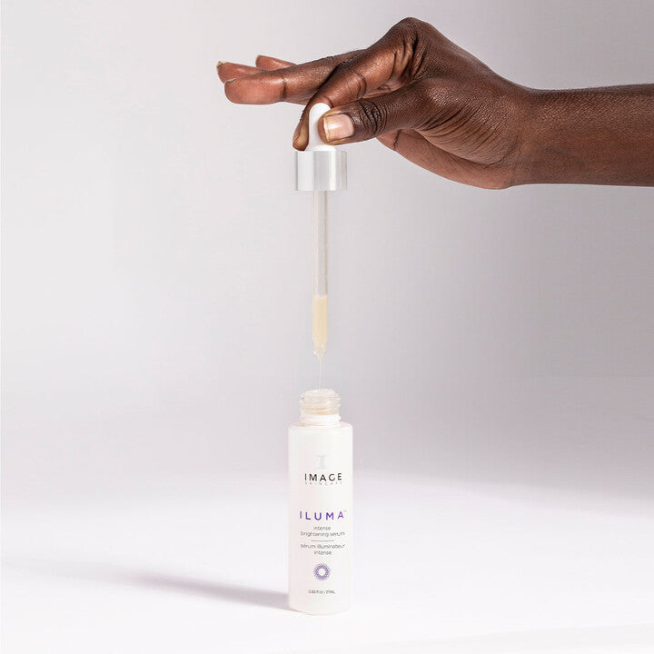 Model showing ILUMA Intense Brightening Serum
