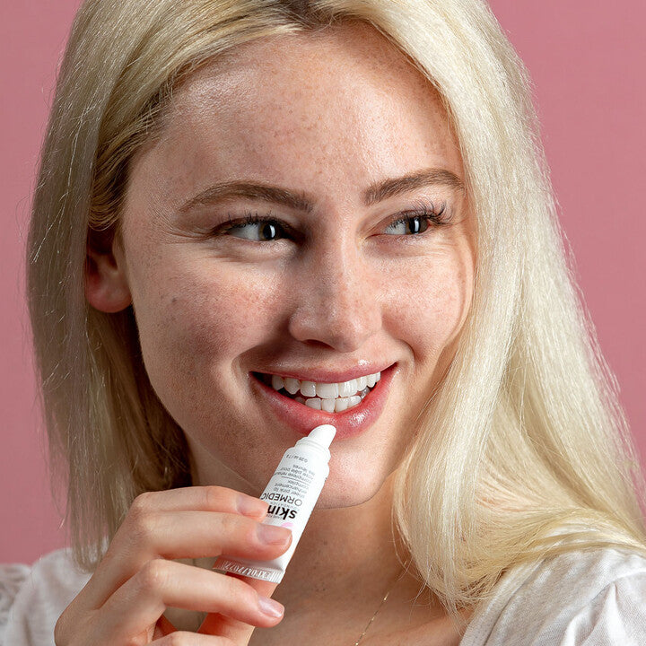 Model using ORMEDIC Sheer Pink Lip Enhancement Complex
