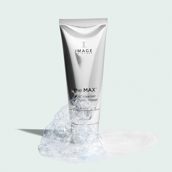 The MAX Facial Cleanser with product swatches